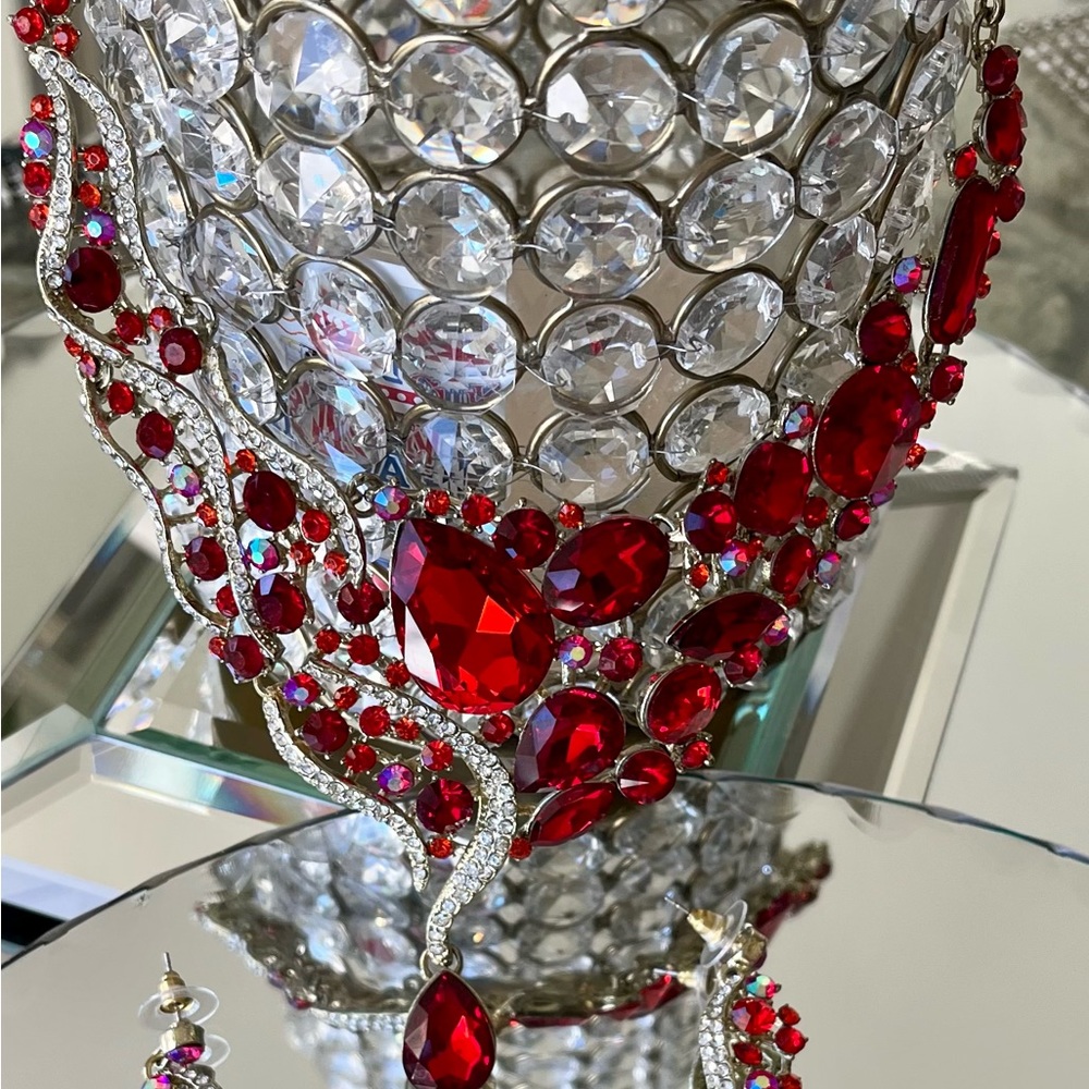 Fab Retro “Ruby”And Rhinestones Adjustable Statem… - image 6